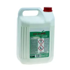 Bidon de 5L d'eau de Javel pour désinfecter et blanchir la salle de bain.