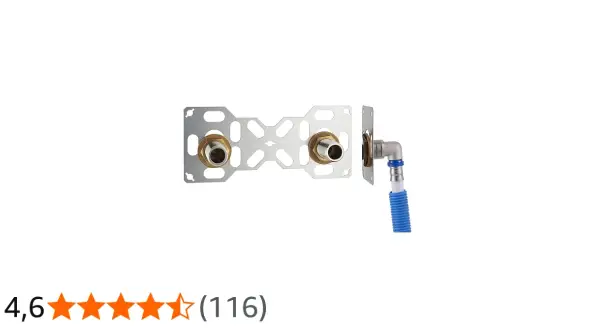 Support mural pour douche avec raccords pour tuyau multicouche.