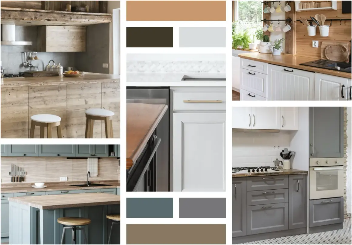 Inspiration pour faire une cuisine avec des vieux meubles. Ambiance rustique et chaleureuse avec des bois bruts et des couleurs douces.