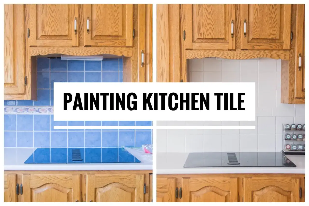 Avant/après : peinture sur carrelage de cuisine. Un avis sur la transformation des carreaux bleus en blanc éclatant.