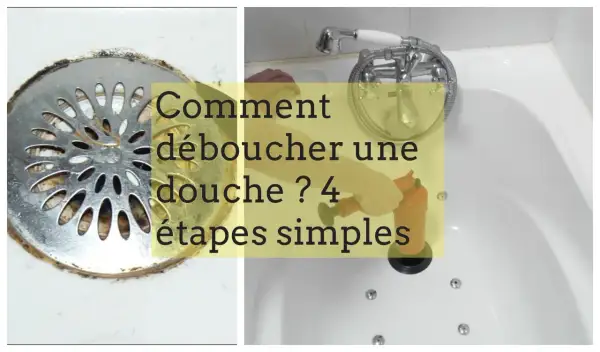 Comment déboucher une douche ? Un siphon obstrué et une ventouse orange prête à l'action.