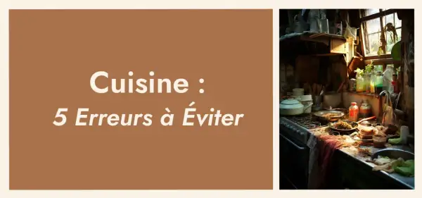 Cuisine : 5 erreurs à éviter. Une cuisine ouverte désordonnée avec des ustensiles et des ingrédients.