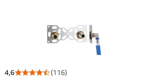 Support mural pour douche avec raccords pour tuyau multicouche.